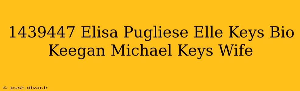 1439447 Elisa Pugliese Elle Keys Bio Keegan Michael Keys Wife