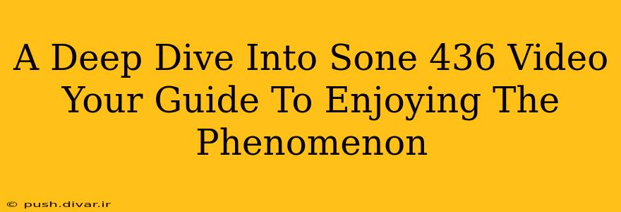 A Deep Dive Into Sone 436 Video Your Guide To Enjoying The Phenomenon