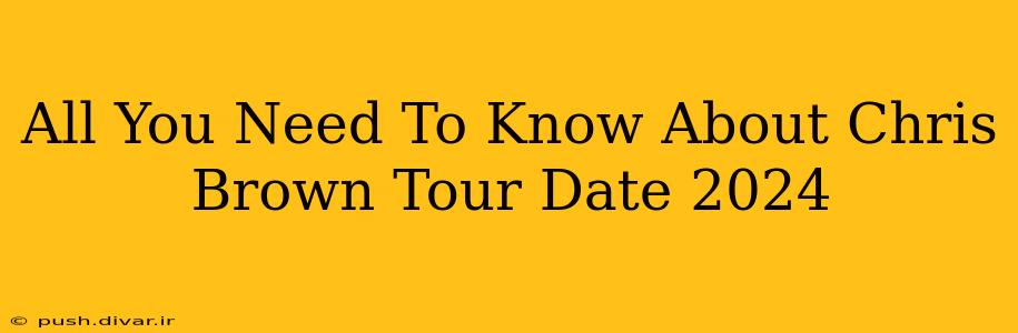All You Need To Know About Chris Brown Tour Date 2024