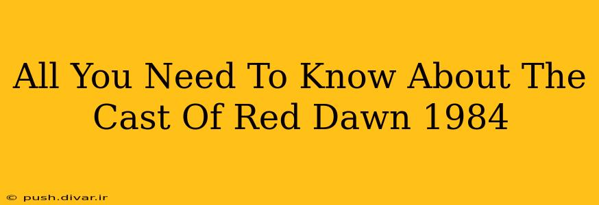 All You Need To Know About The Cast Of Red Dawn 1984