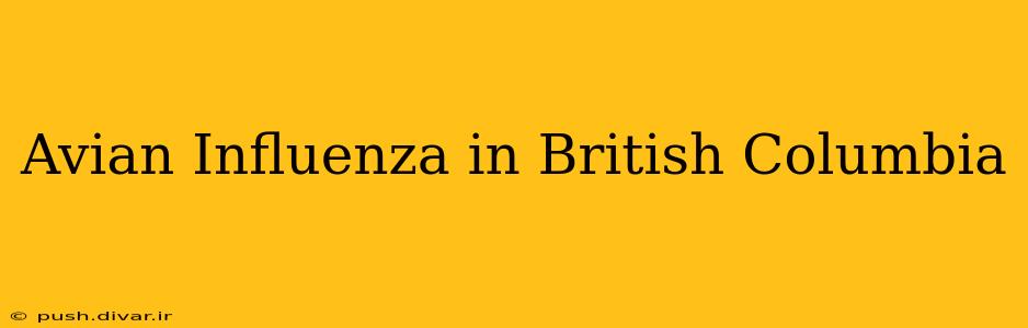 Avian Influenza in British Columbia