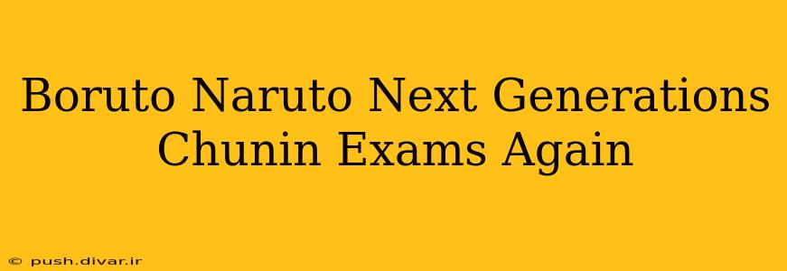 Boruto Naruto Next Generations Chunin Exams Again