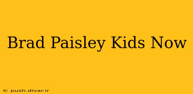 Brad Paisley Kids Now