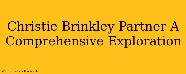 Christie Brinkley Partner A Comprehensive Exploration