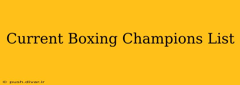 Current Boxing Champions List