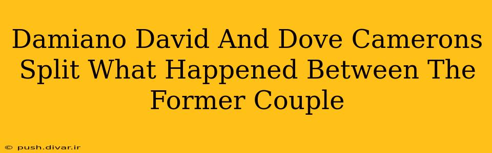 Damiano David And Dove Camerons Split What Happened Between The Former Couple