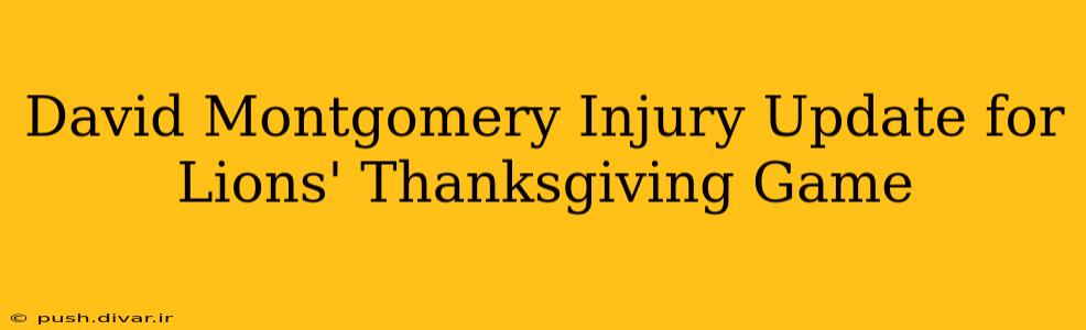 David Montgomery Injury Update for Lions' Thanksgiving Game