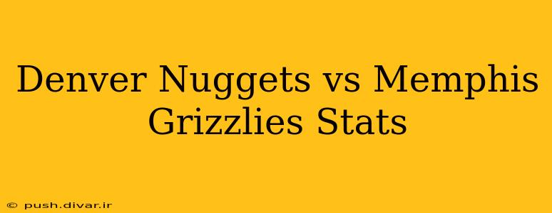 Denver Nuggets vs Memphis Grizzlies Stats