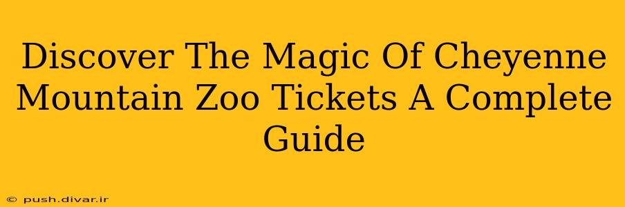 Discover The Magic Of Cheyenne Mountain Zoo Tickets A Complete Guide