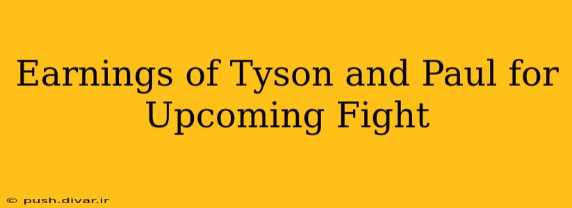 Earnings of Tyson and Paul for Upcoming Fight