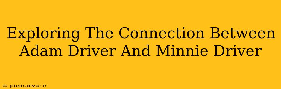 Exploring The Connection Between Adam Driver And Minnie Driver