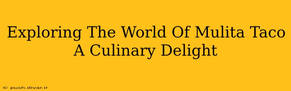 Exploring The World Of Mulita Taco A Culinary Delight