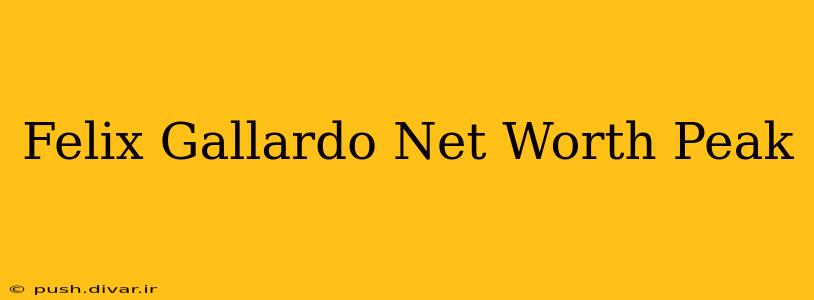Felix Gallardo Net Worth Peak