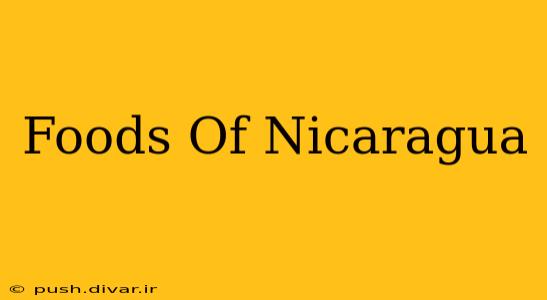 Foods Of Nicaragua
