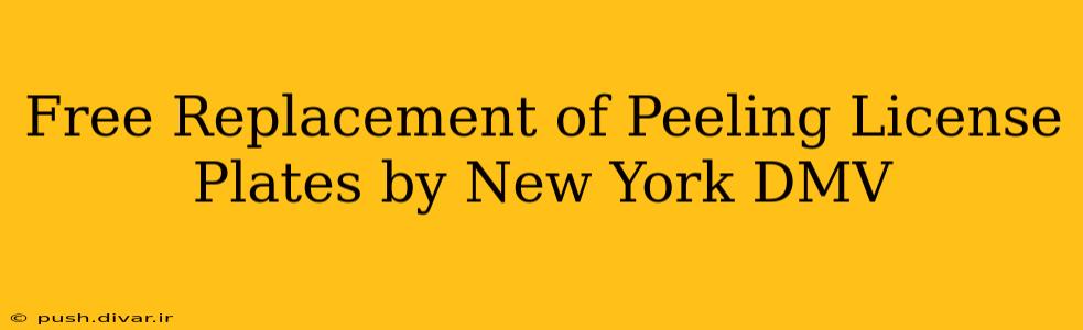 Free Replacement of Peeling License Plates by New York DMV