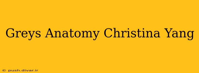 Greys Anatomy Christina Yang