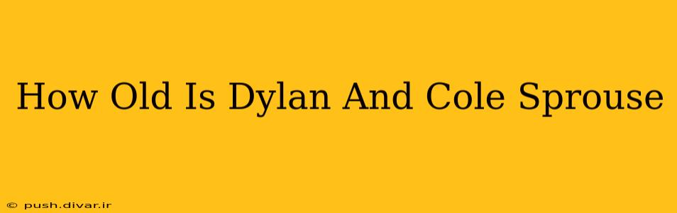 How Old Is Dylan And Cole Sprouse