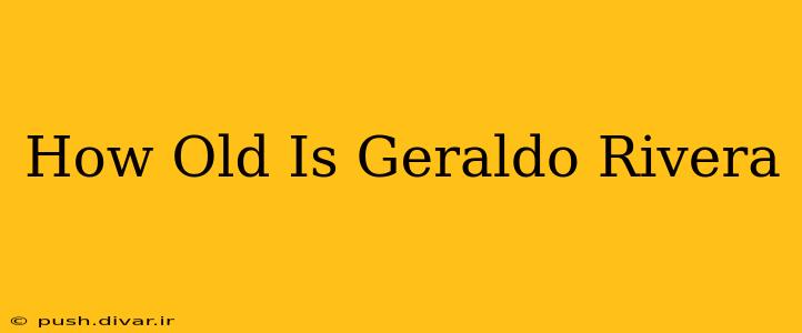 How Old Is Geraldo Rivera