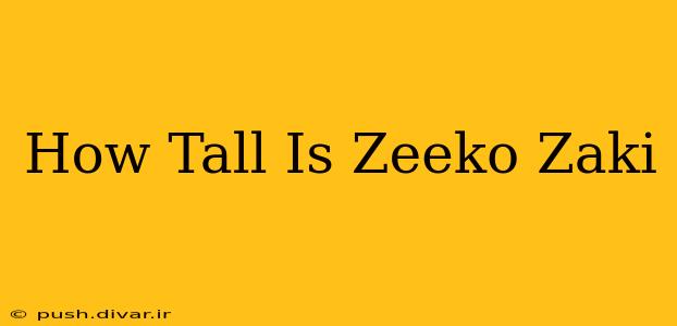 How Tall Is Zeeko Zaki