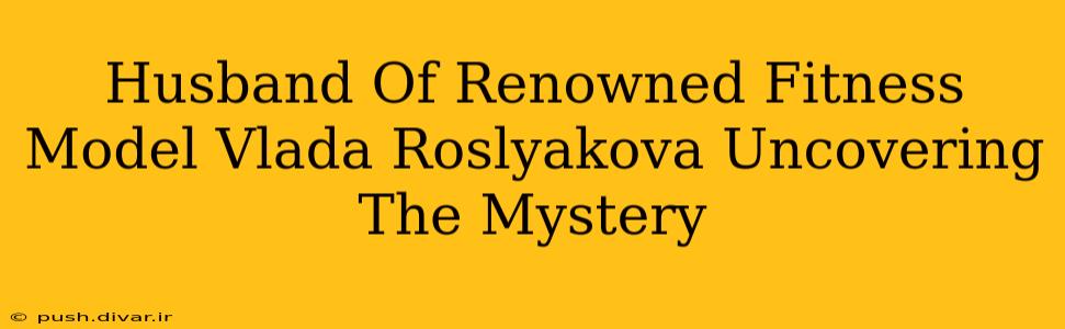 Husband Of Renowned Fitness Model Vlada Roslyakova Uncovering The Mystery