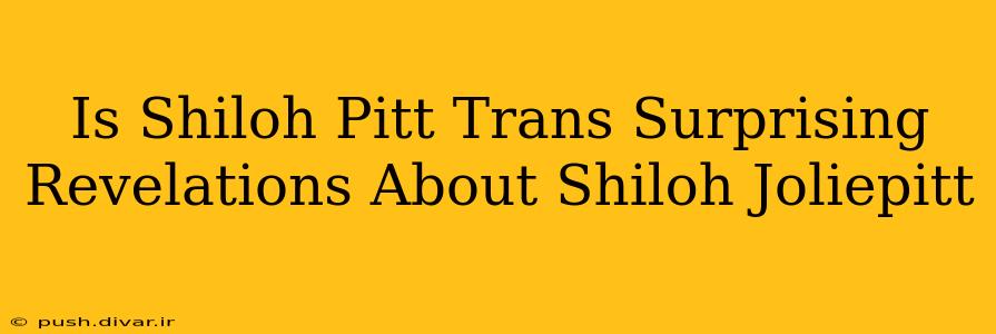 Is Shiloh Pitt Trans Surprising Revelations About Shiloh Joliepitt