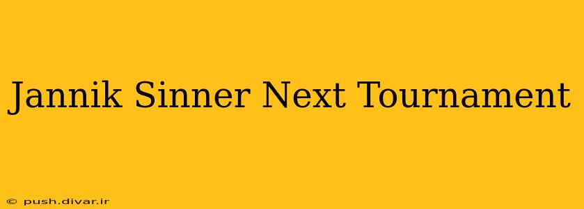 Jannik Sinner Next Tournament