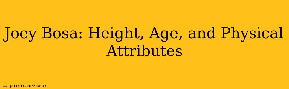Joey Bosa: Height, Age, and Physical Attributes