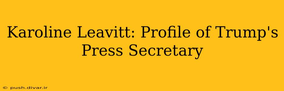 Karoline Leavitt: Profile of Trump's Press Secretary