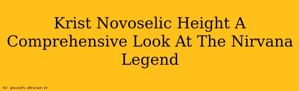 Krist Novoselic Height A Comprehensive Look At The Nirvana Legend