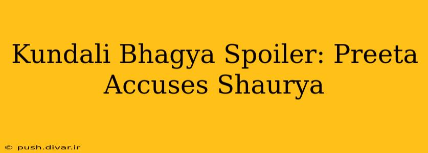 Kundali Bhagya Spoiler: Preeta Accuses Shaurya