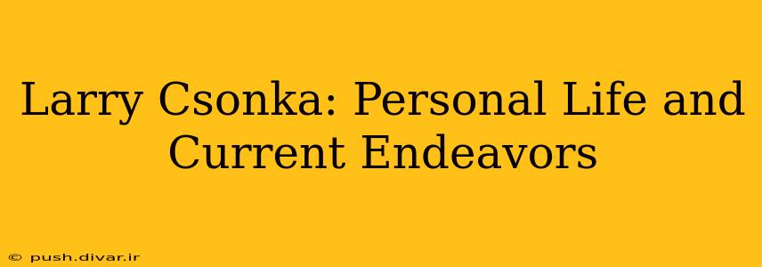 Larry Csonka: Personal Life and Current Endeavors