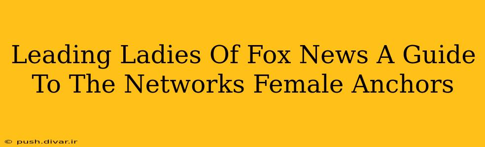 Leading Ladies Of Fox News A Guide To The Networks Female Anchors