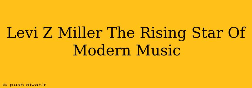 Levi Z Miller The Rising Star Of Modern Music