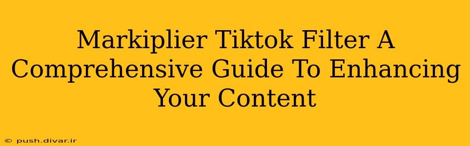Markiplier Tiktok Filter A Comprehensive Guide To Enhancing Your Content