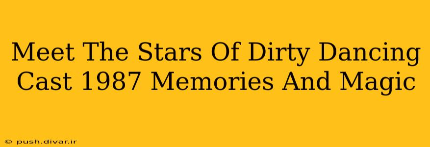 Meet The Stars Of Dirty Dancing Cast 1987 Memories And Magic