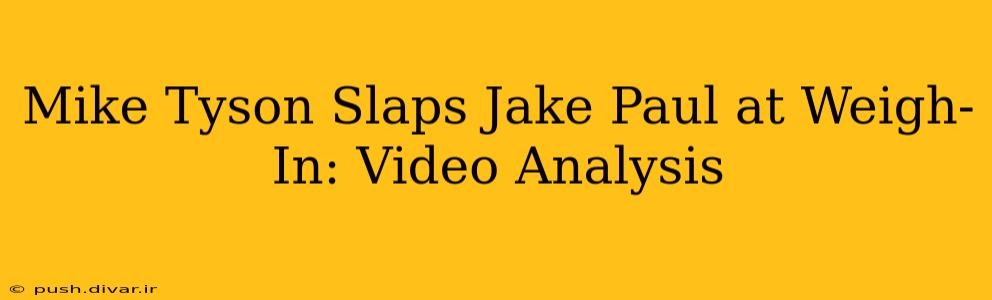 Mike Tyson Slaps Jake Paul at Weigh-In: Video Analysis