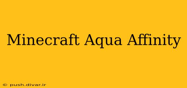 Minecraft Aqua Affinity