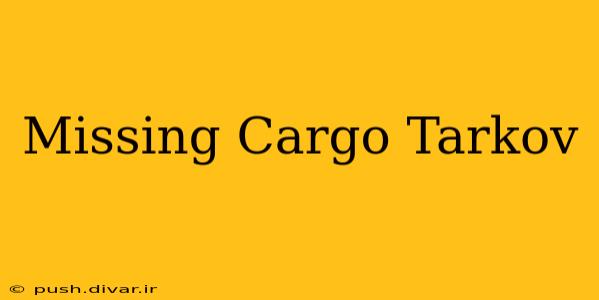 Missing Cargo Tarkov