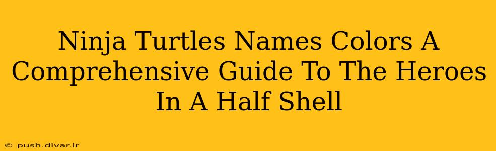 Ninja Turtles Names Colors A Comprehensive Guide To The Heroes In A Half Shell