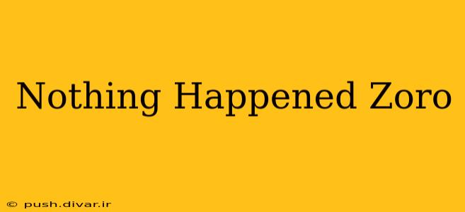 Nothing Happened Zoro