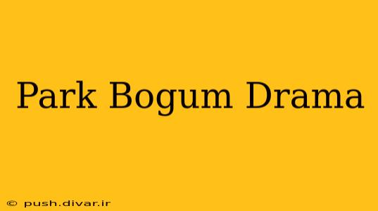 Park Bogum Drama