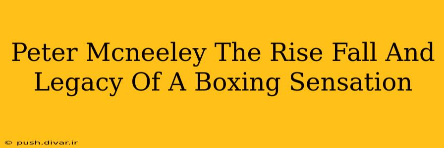 Peter Mcneeley The Rise Fall And Legacy Of A Boxing Sensation