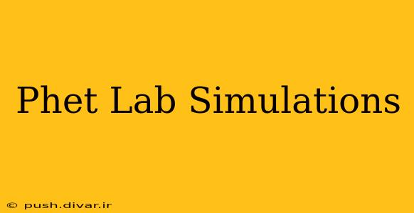 Phet Lab Simulations