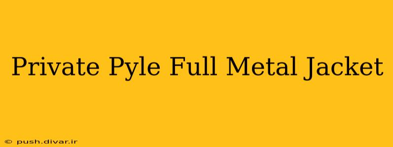 Private Pyle Full Metal Jacket