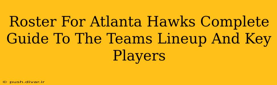 Roster For Atlanta Hawks Complete Guide To The Teams Lineup And Key Players
