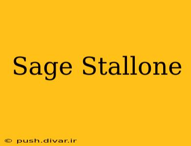 Sage Stallone