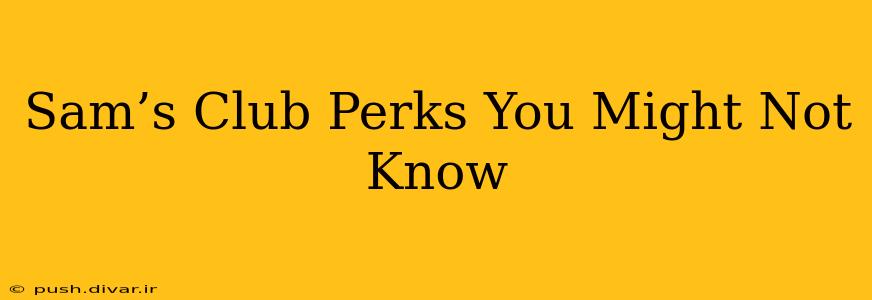 Sam’s Club Perks You Might Not Know
