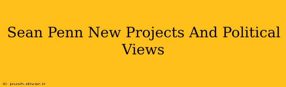 Sean Penn New Projects And Political Views