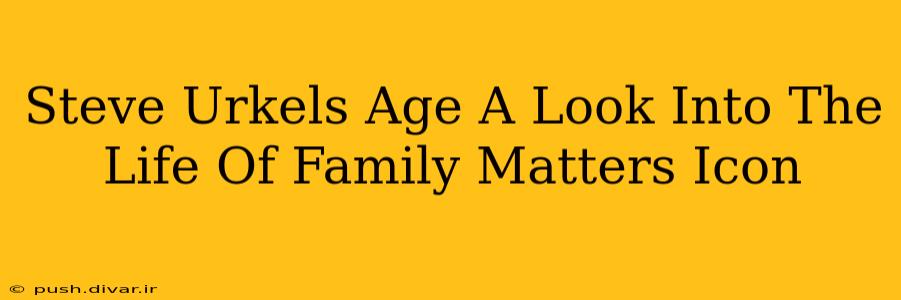Steve Urkels Age A Look Into The Life Of Family Matters Icon