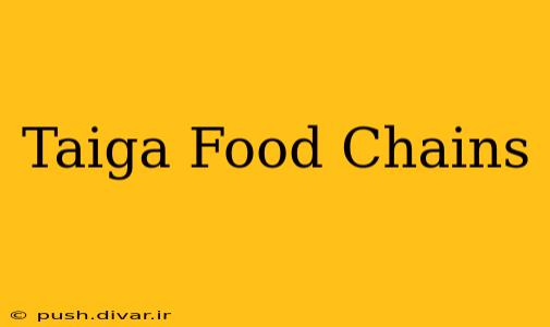 Taiga Food Chains